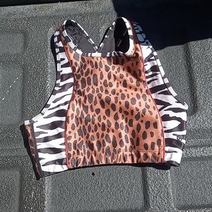 Nwot Good American cheetah and leopard print top